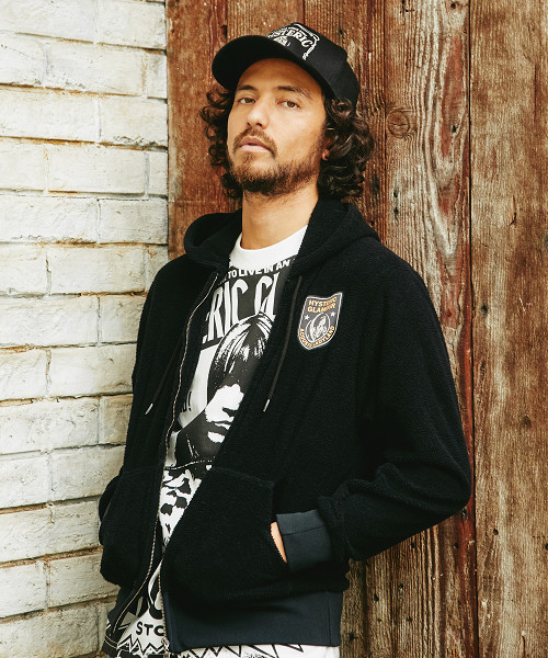 HYSTERIC GLAMOUR（ヒステリックグラマー）の「ACOUSTIC LADYLANDアップリケ PK（パーカー・メンズ・ネイビー/グレー/ブラック・SMALL/MEDIUM/LARGE）」の2枚目の写真