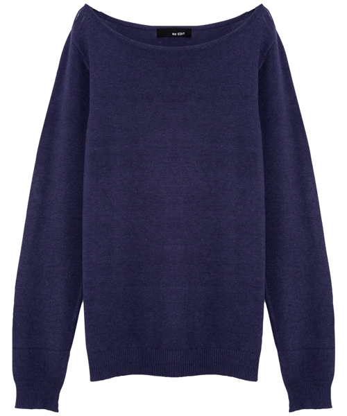 Re:EDIT（リエディ）の「お家で洗えるレーヨンナイロンボートネックハイゲージニットトップス（ニット/セーター・レディース・グレー/ブラック/サックスブルー/ホワイト×ブラック/プラム/ラベンダー/ピンク/ベージュ/ネイビー/ホワイト/パープル/イエロー/レッド/カーキ/モカ/マスタード/ブルー/ブラウン/オレンジ/グリーン/ワイン・LARGE/MEDIUM）」の22枚目の写真