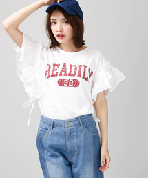 WEGO/ギャザーフリルロゴカットソー