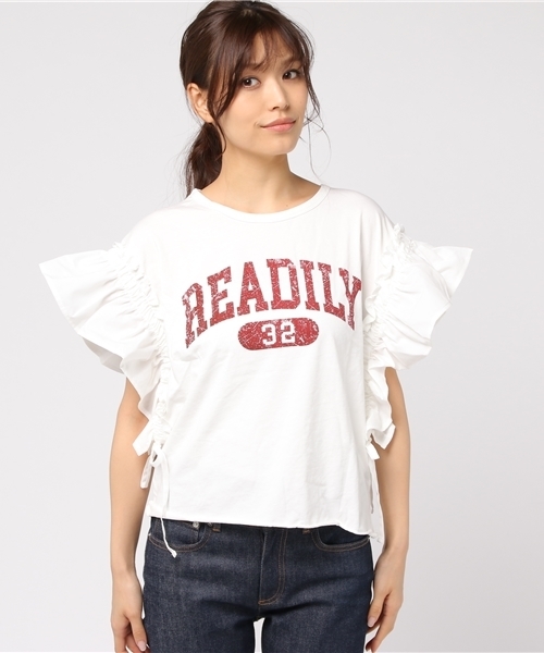 WEGO(ウィゴー)の「WEGO/ギャザーフリルロゴカットソー(Tシャツ/カットソー・レディース・ホワイト/レッド/イエロー・FREE)」の15枚目の写真