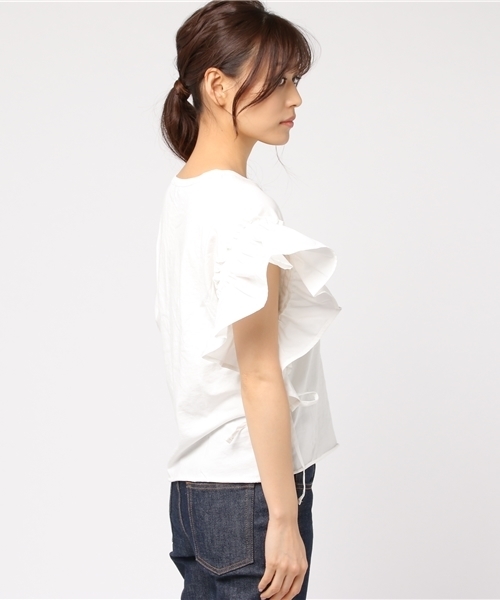 WEGO(ウィゴー)の「WEGO/ギャザーフリルロゴカットソー(Tシャツ/カットソー・レディース・ホワイト/レッド/イエロー・FREE)」の14枚目の写真