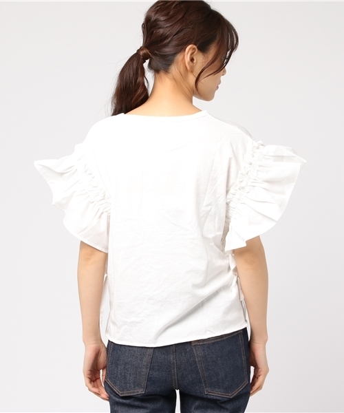 WEGO(ウィゴー)の「WEGO/ギャザーフリルロゴカットソー(Tシャツ/カットソー・レディース・ホワイト/レッド/イエロー・FREE)」の13枚目の写真
