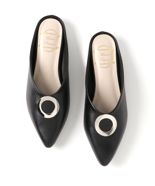 GeeRA(ジーラ)の「リング金具付ポインテッドミュール(サンダル・レディース・ブラック/グレー・SMALL/LARGE/MEDIUM/X-LARGE)」の5枚目の写真