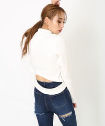 ENVYM | ＢＡＣＫクロスハイネックＴＯＰＳ(ニット/セーター)