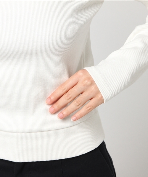 ENVYM（アンビー）の「ＢＡＣＫクロスハイネックＴＯＰＳ（ニット/セーター・レディース・ホワイト/ブラック/ピンク/ブルー・FREE）」の5枚目の写真