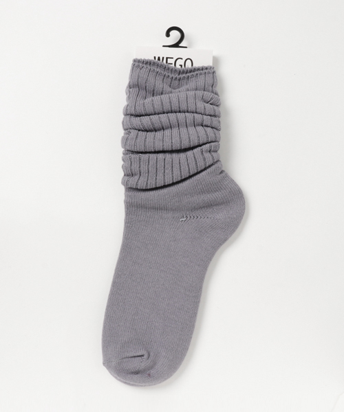 WEGO(ウィゴー)の「WEGO/クシュクシュソックス(ソックス/靴下・レディース・ワイン/グレー/ブラック/ホワイト/ネイビー/ダークグリーン/キャメル/グリーン系その他・FREE)」の1枚目の写真