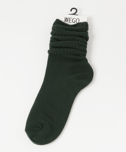 WEGO(ウィゴー)の「WEGO/クシュクシュソックス(ソックス/靴下・レディース・ワイン/グレー/ブラック/ホワイト/ネイビー/ダークグリーン/キャメル/グリーン系その他・FREE)」の4枚目の写真