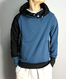 BEATJIVE（ビートジャイブ）の「ウッドボタン ボリュームネック 切り替え配色パーカー プルオーバー スウェット メンズ（パーカー）」