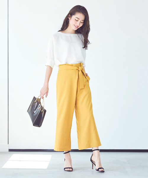UR'S(ユアーズ)の「ベルト付ハイウエストパンツ(その他パンツ・レディース・ベージュ/ネイビー/マスタード・L/M/S)」の9枚目の写真