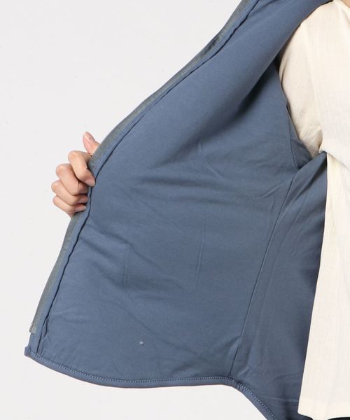 pou dou dou TIME（プードゥドゥタイム）の「おうちポケットボアパーカー（ブルゾン・レディース・ネイビー/カーキ/アイボリー・9）」の4枚目の写真