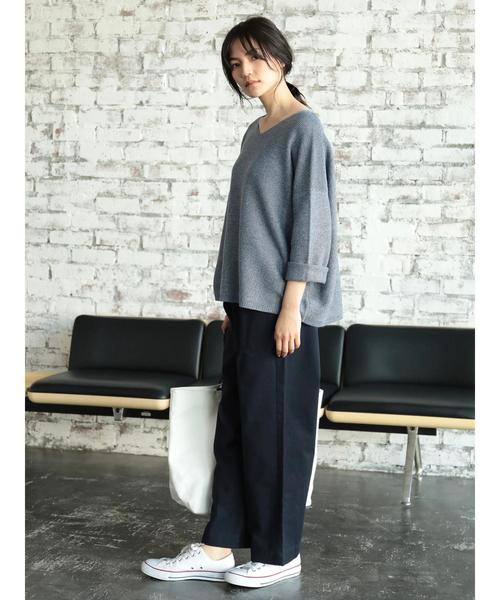 AMERICAN HOLIC(アメリカンホリック)の「綿ツイルワイドパンツ(チノパンツ・レディース・ベージュ/ネイビー/アイボリー・M/L)」の22枚目の写真