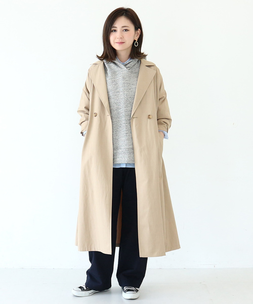 AMERICAN HOLIC(アメリカンホリック)の「綿ツイルワイドパンツ(チノパンツ・レディース・ベージュ/ネイビー/アイボリー・M/L)」の15枚目の写真