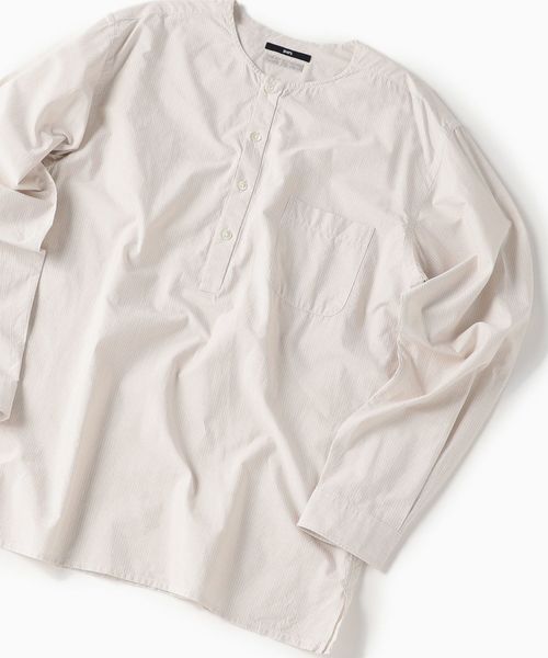 SHIPS（シップス）の「SC: ペルヴィアン ピマ コードレーン プルオーバー シャツ（シャツ/ブラウス・メンズ・ライトブルー/ホワイト/ベージュ・LARGE/MEDIUM/SMALL/X-LARGE）」の2枚目の写真