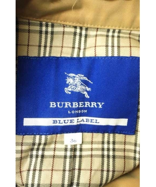 【美品】BURBERRY BLUE LABEL トレンチコート 36 バーバリー36トレンチコート （BURBERRY BLUE LABEL(バーバリー