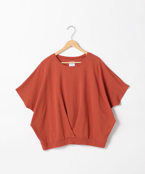 coen（コーエン）の「【新色登場・接触冷感】梨地裾タックカットソー（Tシャツ/カットソー・レディース・ケリー/オレンジ/ブラック/ホワイト/オリーブ/ベージュ・FREE）」の6枚目の写真