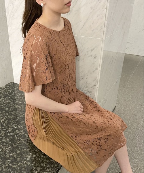COMME CA ISM（コムサイズム）の「【結婚式 二次会やパーティーにおすすめ】 オケージョン レースドレス（ドレス・レディース・ネイビー/グリーン/レンガ・SMALL/MEDIUM/LARGE/X-LARGE）」の14枚目の写真