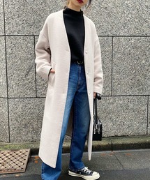 PAGEBOY | ZIPスリットノーカラーコート(ダウンジャケット/コート)