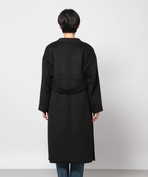 PAGEBOY(ページボーイ)の「ZIPスリットノーカラーコート(ダウンジャケット/コート・レディース・ブラック/ダークブラウン/グレイッシュベージュ/ダークパープル・SMALL/MEDIUM)」の14枚目の写真