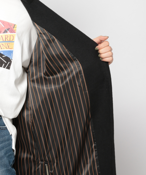 PAGEBOY(ページボーイ)の「ZIPスリットノーカラーコート(ダウンジャケット/コート・レディース・ブラック/ダークブラウン/グレイッシュベージュ/ダークパープル・SMALL/MEDIUM)」の15枚目の写真