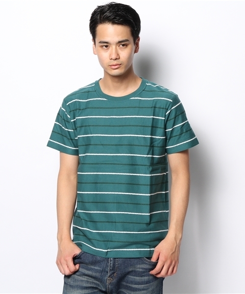 WEGO(ウィゴー)の「WEGO/ロープボーダーTシャツ(Tシャツ/カットソー・メンズ・ネイビー/ホワイト/グリーン/ブルー・LARGE/MEDIUM)」の14枚目の写真