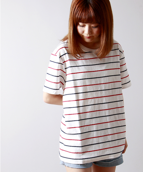 WEGO(ウィゴー)の「WEGO/ロープボーダーTシャツ(Tシャツ/カットソー・メンズ・ネイビー/ホワイト/グリーン/ブルー・LARGE/MEDIUM)」の13枚目の写真