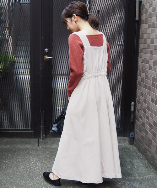 tiptop（ティップトップ）の「前ボタンコーデュロイジャンスカ（ジャンパースカート・レディース・ブルー/アイボリー/グレイッシュベージュ/ブラウン・FREE）」の10枚目の写真