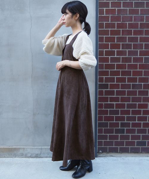 tiptop（ティップトップ）の「前ボタンコーデュロイジャンスカ（ジャンパースカート・レディース・ブルー/アイボリー/グレイッシュベージュ/ブラウン・FREE）」の16枚目の写真