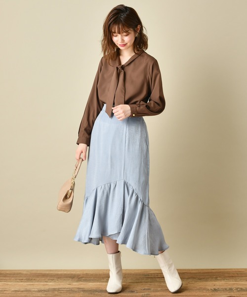 natural couture（ナチュラルクチュール）の「アシメ切替フリルヘムスカート（スカート・レディース・サックスブルー/アイボリー/その他1/その他2・FREE）」の20枚目の写真