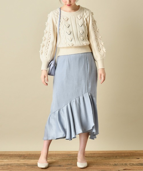 natural couture（ナチュラルクチュール）の「アシメ切替フリルヘムスカート（スカート・レディース・サックスブルー/アイボリー/その他1/その他2・FREE）」の7枚目の写真