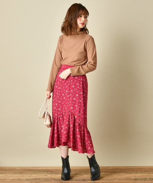 natural couture（ナチュラルクチュール）の「アシメ切替フリルヘムスカート（スカート・レディース・サックスブルー/アイボリー/その他1/その他2・FREE）」の5枚目の写真