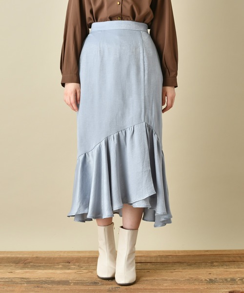 natural couture（ナチュラルクチュール）の「アシメ切替フリルヘムスカート（スカート・レディース・サックスブルー/アイボリー/その他1/その他2・FREE）」の11枚目の写真