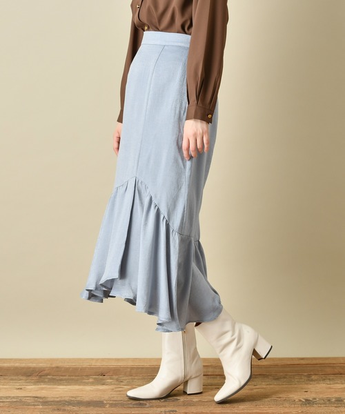 natural couture（ナチュラルクチュール）の「アシメ切替フリルヘムスカート（スカート・レディース・サックスブルー/アイボリー/その他1/その他2・FREE）」の6枚目の写真