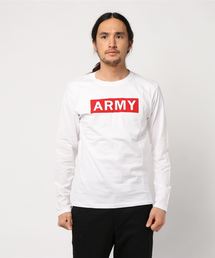 STYLEBLOCK | ARMYボックスロゴ筆記体ロゴボックスずらしロゴプリントロングTシャツロンT長袖カットソー(Tシャツ/カットソー)