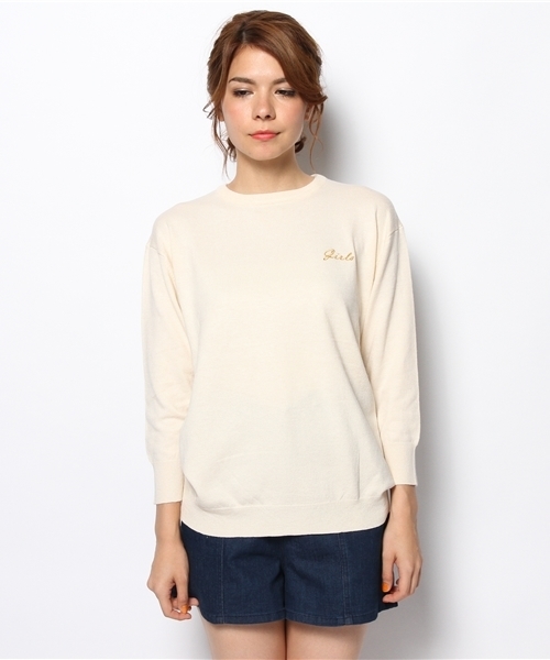 Kastane（カスタネ）の「【Kastane】Girls刺繍プルオーバー（ニット/セーター・レディース・キャメル/ネイビー/アイボリー・FREE）」の4枚目の写真