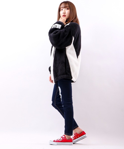 VISION STREET WEAR(ヴィジョンストリートウェア)の「【VISION STREET WEAR】Vマークボア切替ジャケット(ブルゾン・メンズ・パープル/ブラック/マルチ/イエロー・LL/M/L)」の21枚目の写真