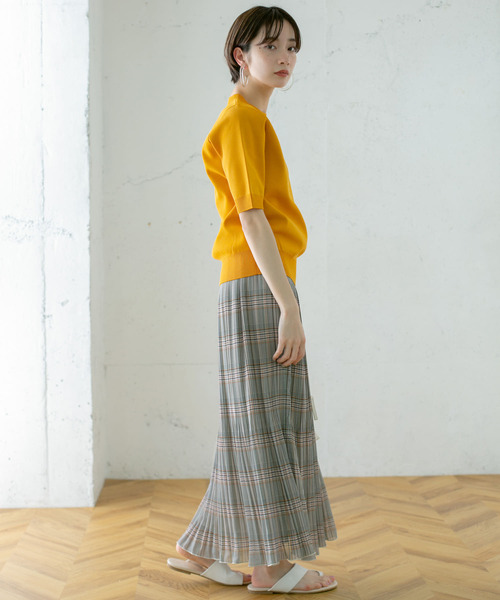 KBF（ケイビーエフ）の「チェック消しプリーツスカート∴（スカート・レディース・グレー/ブラウン/イエロー・ONE）」の5枚目の写真