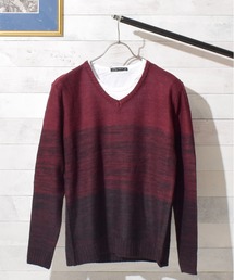 INNOCENT（イノセント）の「『Bling Leads』ボーダーニット＆ ロングTシャツ　アンサンブルセット（アンサンブル）」