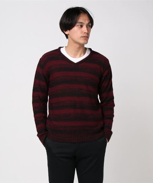 INNOCENT（イノセント）の「『Bling Leads』ボーダーニット＆ ロングTシャツ　アンサンブルセット（アンサンブル・メンズ・レッド系その他2/ブルー系その他/レッド系その他/グレー系その他2/ブラック系その他/グレー系その他/ブルー系その他2/ブラック系その他2・LARGE/MEDIUM/X-LARGE）」の12枚目の写真