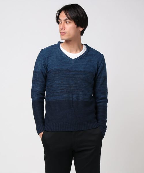 INNOCENT（イノセント）の「『Bling Leads』ボーダーニット＆ ロングTシャツ　アンサンブルセット（アンサンブル・メンズ・レッド系その他2/ブルー系その他/レッド系その他/グレー系その他2/ブラック系その他/グレー系その他/ブルー系その他2/ブラック系その他2・LARGE/MEDIUM/X-LARGE）」の10枚目の写真