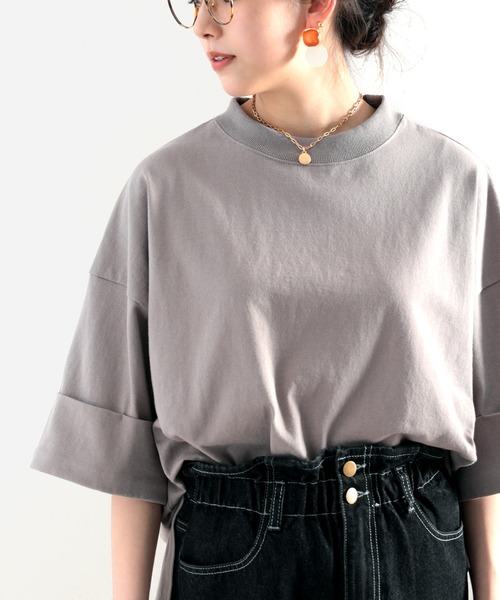 classicalelf(クラシカルエルフ)の「さりげない、エルフロゴがアクセに!バックプリントビッグTee(Tシャツ/カットソー・レディース・ホワイト/ブラック/ベージュ/グリーン/モカ/グレイッシュベージュ・MEDIUM/LARGE/X-LARGE/XX-LARGE)」の5枚目の写真