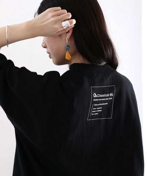 classicalelf(クラシカルエルフ)の「さりげない、エルフロゴがアクセに!バックプリントビッグTee(Tシャツ/カットソー・レディース・ホワイト/ブラック/ベージュ/グリーン/モカ/グレイッシュベージュ・MEDIUM/LARGE/X-LARGE/XX-LARGE)」の18枚目の写真