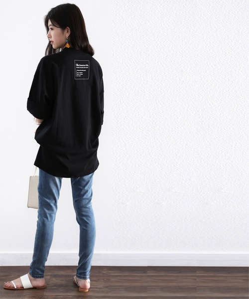 classicalelf(クラシカルエルフ)の「さりげない、エルフロゴがアクセに!バックプリントビッグTee(Tシャツ/カットソー・レディース・ホワイト/ブラック/ベージュ/グリーン/モカ/グレイッシュベージュ・MEDIUM/LARGE/X-LARGE/XX-LARGE)」の17枚目の写真