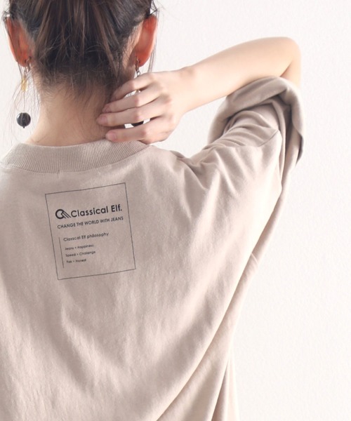 classicalelf(クラシカルエルフ)の「さりげない、エルフロゴがアクセに!バックプリントビッグTee(Tシャツ/カットソー・レディース・ホワイト/ブラック/ベージュ/グリーン/モカ/グレイッシュベージュ・MEDIUM/LARGE/X-LARGE/XX-LARGE)」の19枚目の写真