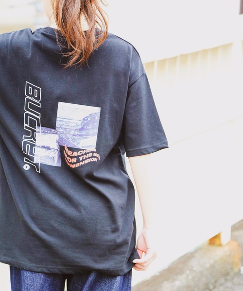 LB/S (エルビーエス)の「【BUCKET/バケット】バックプリントビッグTシャツ ビッグシルエット(Tシャツ/カットソー・レディース・オレンジ/ブラック・LARGE/MEDIUM)」の6枚目の写真