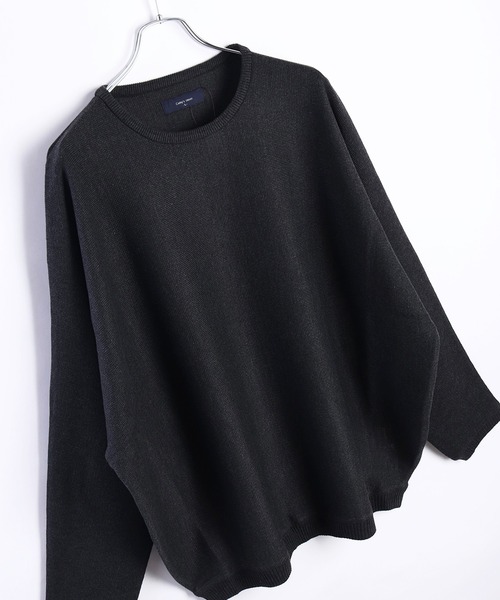 WESTSEA（ウエストシー）の「ミラノリブ ドルマンスリーブ クルーネック セーター（ニット/セーター・メンズ・ライトグレー/ブラック/ブルー系その他/ブラウン系その他/グレー/ブラウン/ブルー/ベージュ/ナチュラル/スモークピンク/ダークグリーン/ライトグリーン/ワイン/マスタード/パープル/オレンジ/ターコイズブルー/グレイッシュブルー/モスグリーン/ダークネイビー/ブラック系その他/ワイン系・M/L/S）」の5枚目の写真