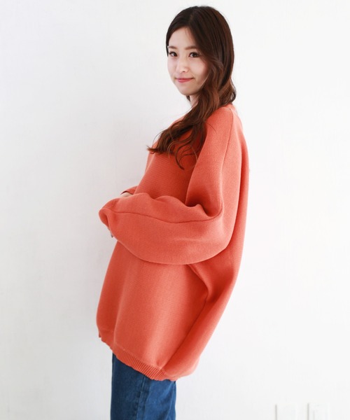 WESTSEA（ウエストシー）の「ミラノリブ ドルマンスリーブ クルーネック セーター（ニット/セーター・メンズ・ライトグレー/ブラック/ブルー系その他/ブラウン系その他/グレー/ブラウン/ブルー/ベージュ/ナチュラル/スモークピンク/ダークグリーン/ライトグリーン/ワイン/マスタード/パープル/オレンジ/ターコイズブルー/グレイッシュブルー/モスグリーン/ダークネイビー/ブラック系その他/ワイン系・M/L/S）」の22枚目の写真