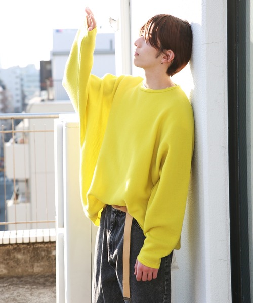 WESTSEA（ウエストシー）の「ミラノリブ ドルマンスリーブ クルーネック セーター（ニット/セーター・メンズ・ライトグレー/ブラック/ブルー系その他/ブラウン系その他/グレー/ブラウン/ブルー/ベージュ/ナチュラル/スモークピンク/ダークグリーン/ライトグリーン/ワイン/マスタード/パープル/オレンジ/ターコイズブルー/グレイッシュブルー/モスグリーン/ダークネイビー/ブラック系その他/ワイン系・M/L/S）」の18枚目の写真