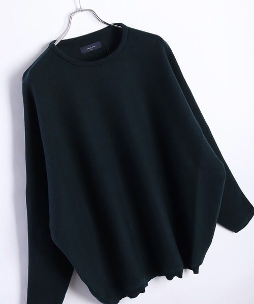 WESTSEA（ウエストシー）の「ミラノリブ ドルマンスリーブ クルーネック セーター（ニット/セーター・メンズ・ライトグレー/ブラック/ブルー系その他/ブラウン系その他/グレー/ブラウン/ブルー/ベージュ/ナチュラル/スモークピンク/ダークグリーン/ライトグリーン/ワイン/マスタード/パープル/オレンジ/ターコイズブルー/グレイッシュブルー/モスグリーン/ダークネイビー/ブラック系その他/ワイン系・M/L/S）」の10枚目の写真