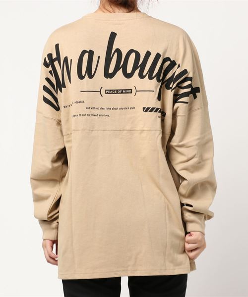 TRAP/U (トラップユー)の「【69】【TRAP/U】バックプリント長袖ドルマンTシャツ(Tシャツ/カットソー・レディース・ホワイト/ブラック/ベージュ・MEDIUM/LARGE)」の12枚目の写真