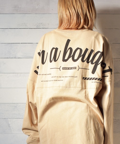 TRAP/U (トラップユー)の「【69】【TRAP/U】バックプリント長袖ドルマンTシャツ(Tシャツ/カットソー・レディース・ホワイト/ブラック/ベージュ・MEDIUM/LARGE)」の2枚目の写真
